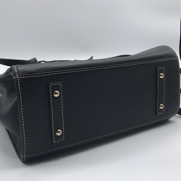 Classic Black Leather Dooney & Bourke Satchel - Picture 3 of 7